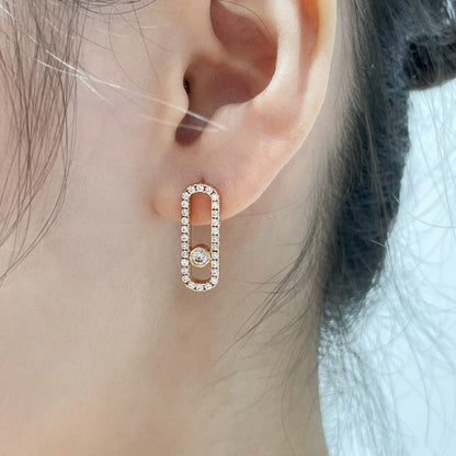 [Luna Brilliance]MOVE UNO STUD DIAMOND PAVED EARRINGS