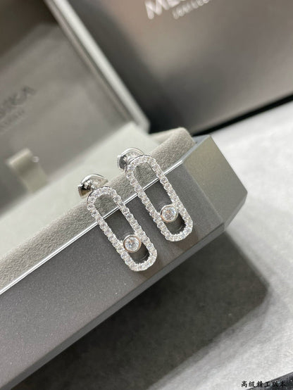 [Luna Brilliance]MOVE UNO STUD DIAMOND PAVED EARRINGS