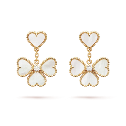 [Luna Brilliance]CLOVER SWEET WHITE MOP EARRINGS