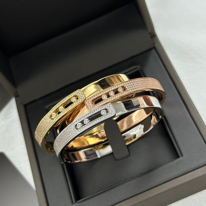 [Luna Brilliance]Move Noa Rose Gold Pavé Diamond Bangle Bracelet
