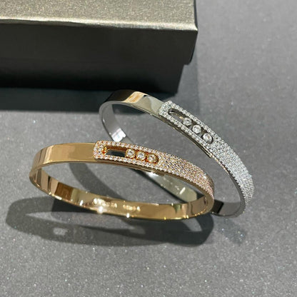 [Luna Brilliance]Move Noa Rose Gold Pavé Diamond Bangle Bracelet