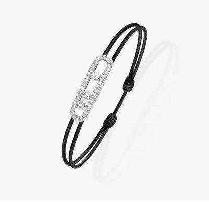 [Luna Brilliance]Messika Care(s) pink cord pavé bracelet