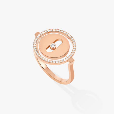 [Luna Brilliance]LUCKY MOVE PINK GOLD DIAMOND RING