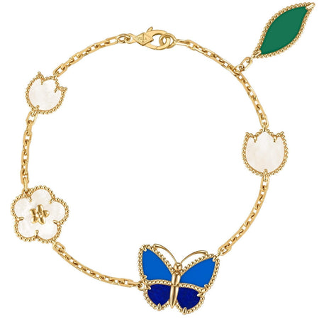[Luna Brilliance]LUCKY SPRING BUTTERFLY 5 MOTIF BRACELET