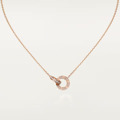 [Luna Brilliance]LOVE  FULL DIAMOND PENDANT NECKLACE