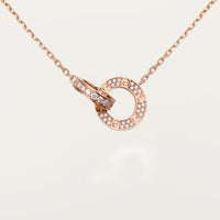 [Luna Brilliance]LOVE  FULL DIAMOND PENDANT NECKLACE