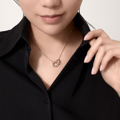 [Luna Brilliance]LOVE  FULL DIAMOND PENDANT NECKLACE