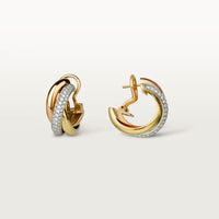 [Luna Brilliance]TRINITY HALF DIAMOND  CLASSIC EARRINGS