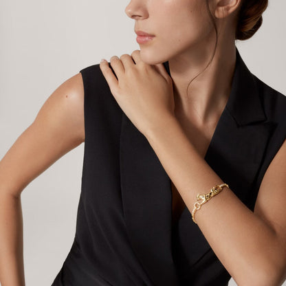 [Luna Brilliance]PANTHERE HALF DIAMOND ON CHAIN BRACELET