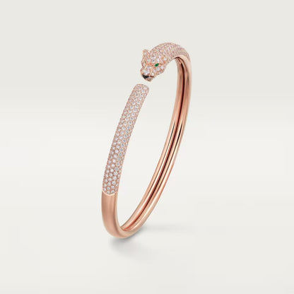 [Luna Brilliance]PANTHERE FULL DIAMOND OPEN BRACELET