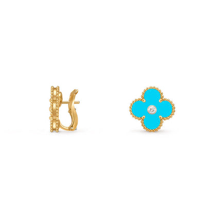 [Luna Brilliance]CLOVER 15MM MOP DIAMOND EARRINGS COLLECTION