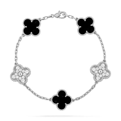 [Luna Brilliance] CLOVER 5 MOTIF ONYXS BRACELET COLLECTION
