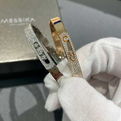 [Luna Brilliance]Move Noa Rose Gold Pavé Diamond Bangle Bracelet