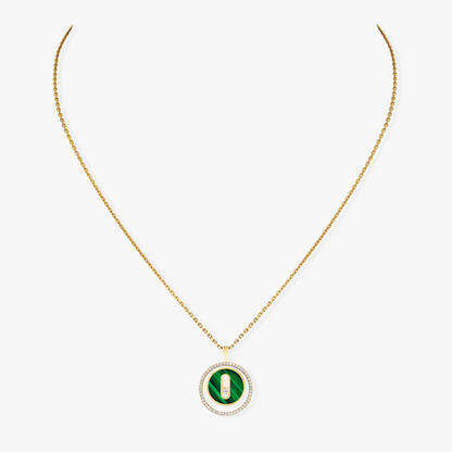 [Luna Brilliance]LUCKY MOVE 1 DIAMOND MALACHITE GOLD DIAMOND NECKLACE
