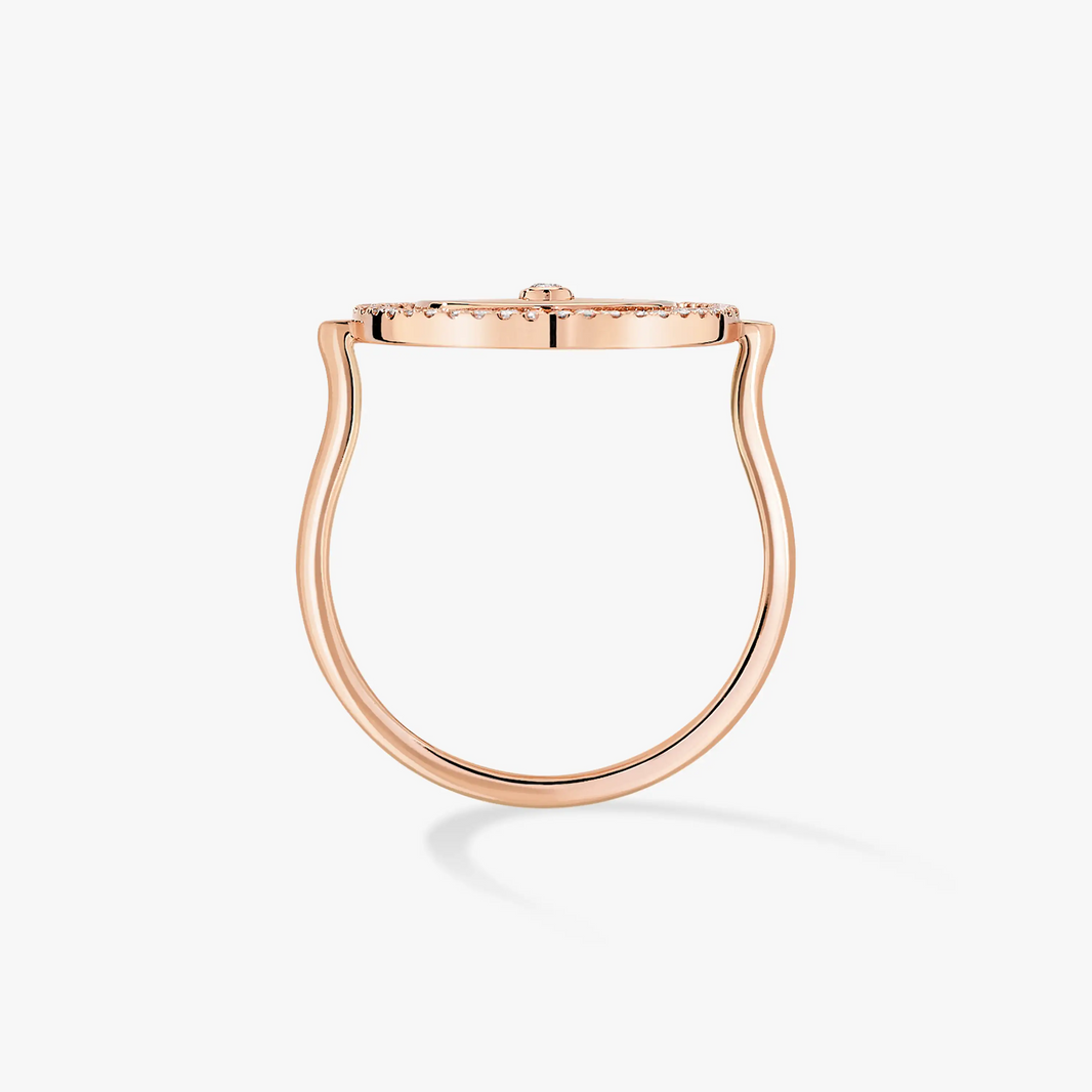 [Luna Brilliance]LUCKY MOVE PINK GOLD DIAMOND RING