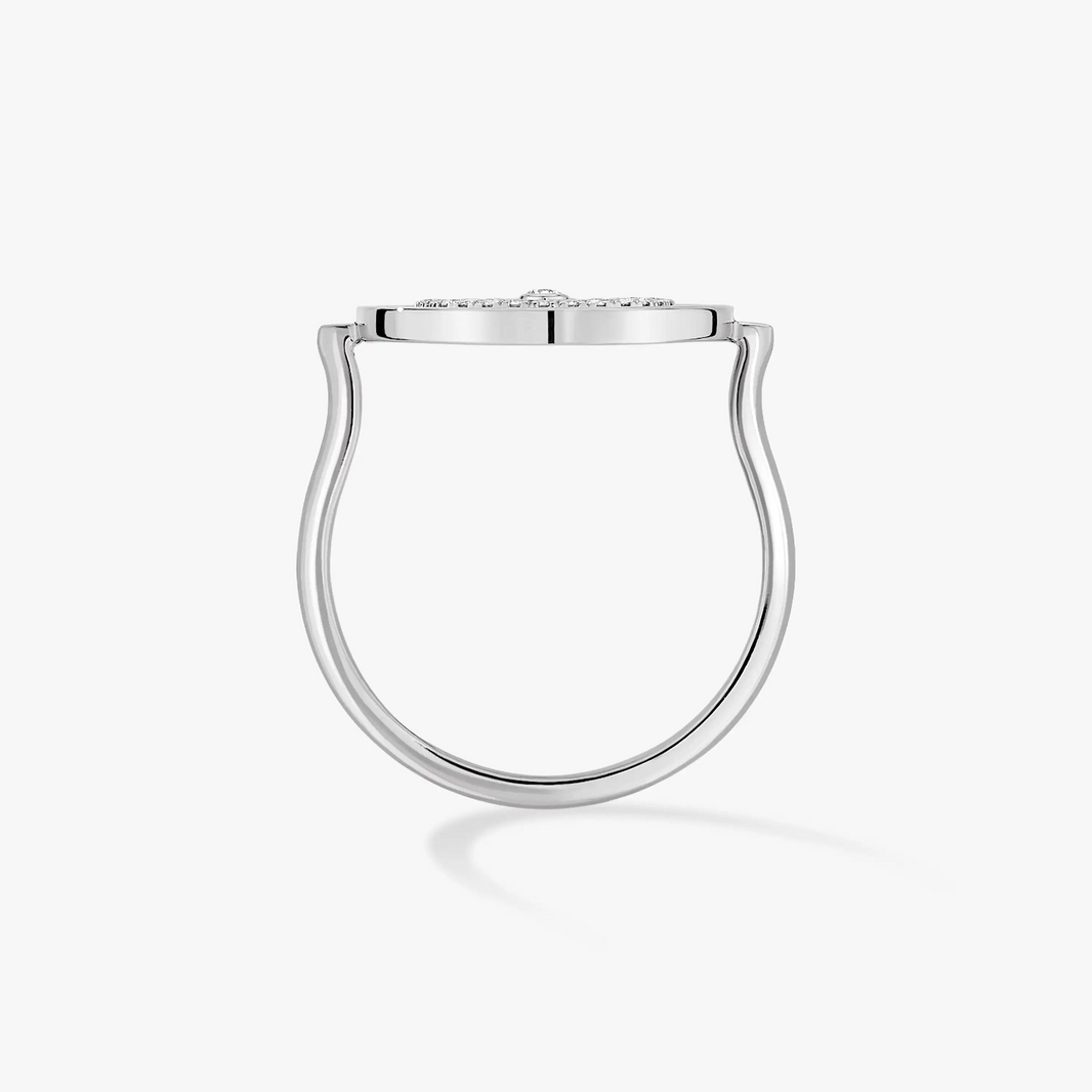 [Luna Brilliance]LUCKY MOVE PAVED SILVER DIAMOND RING