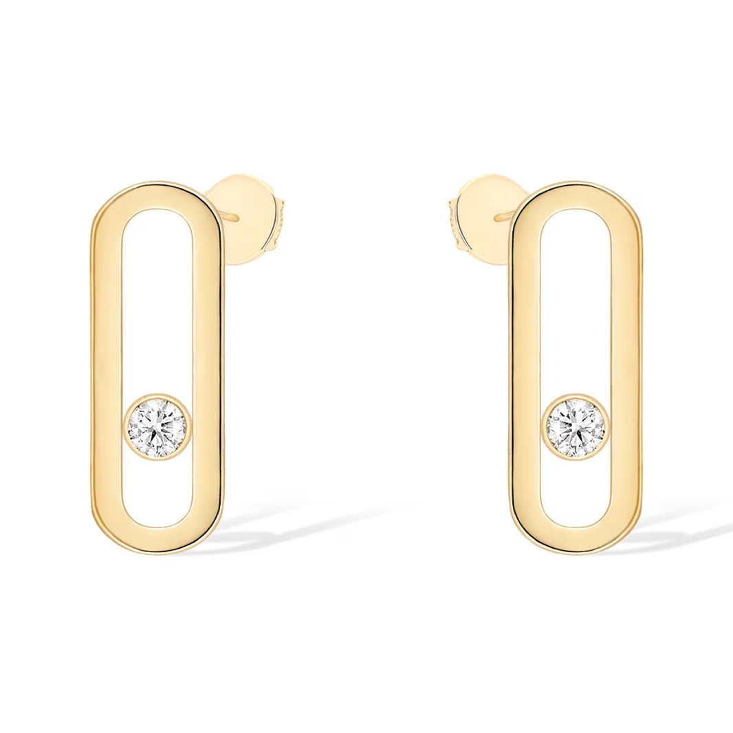 [Luna Brilliance]MOVE UNO SMALL 1 DIAMOND EARRINGS