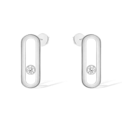 [Luna Brilliance]MOVE UNO SMALL 1 DIAMOND EARRINGS