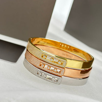 [Luna Brilliance]Move Noa Rose Gold Pavé Diamond Bangle Bracelet