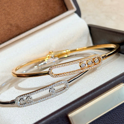 [Luna Brilliance]Move Pavé Diamond Bangle Bracelet M