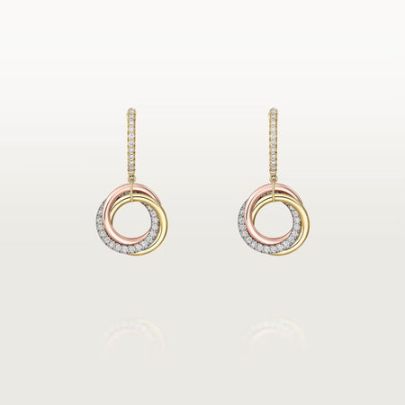 [Luna Brilliance]TRINITY HALF DIAMOND  EARRINGS