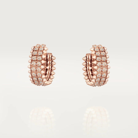 [Luna Brilliance]CLASH 9.2MM FULL DIAMOND DOUBLE ROW EARRINGS
