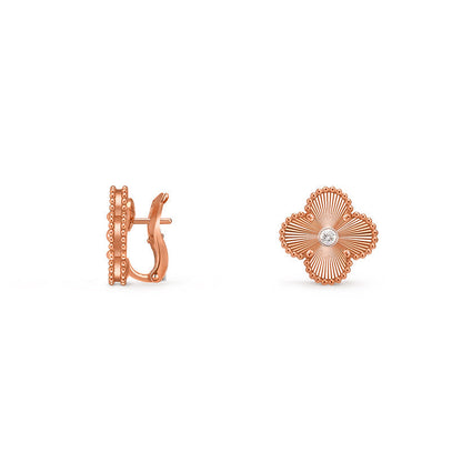 [Luna Brilliance]CLOVER 15MM MOP DIAMOND EARRINGS COLLECTION