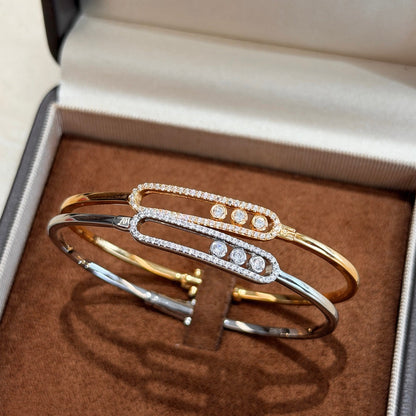 [Luna Brilliance]Move Pavé Diamond Bangle Bracelet M