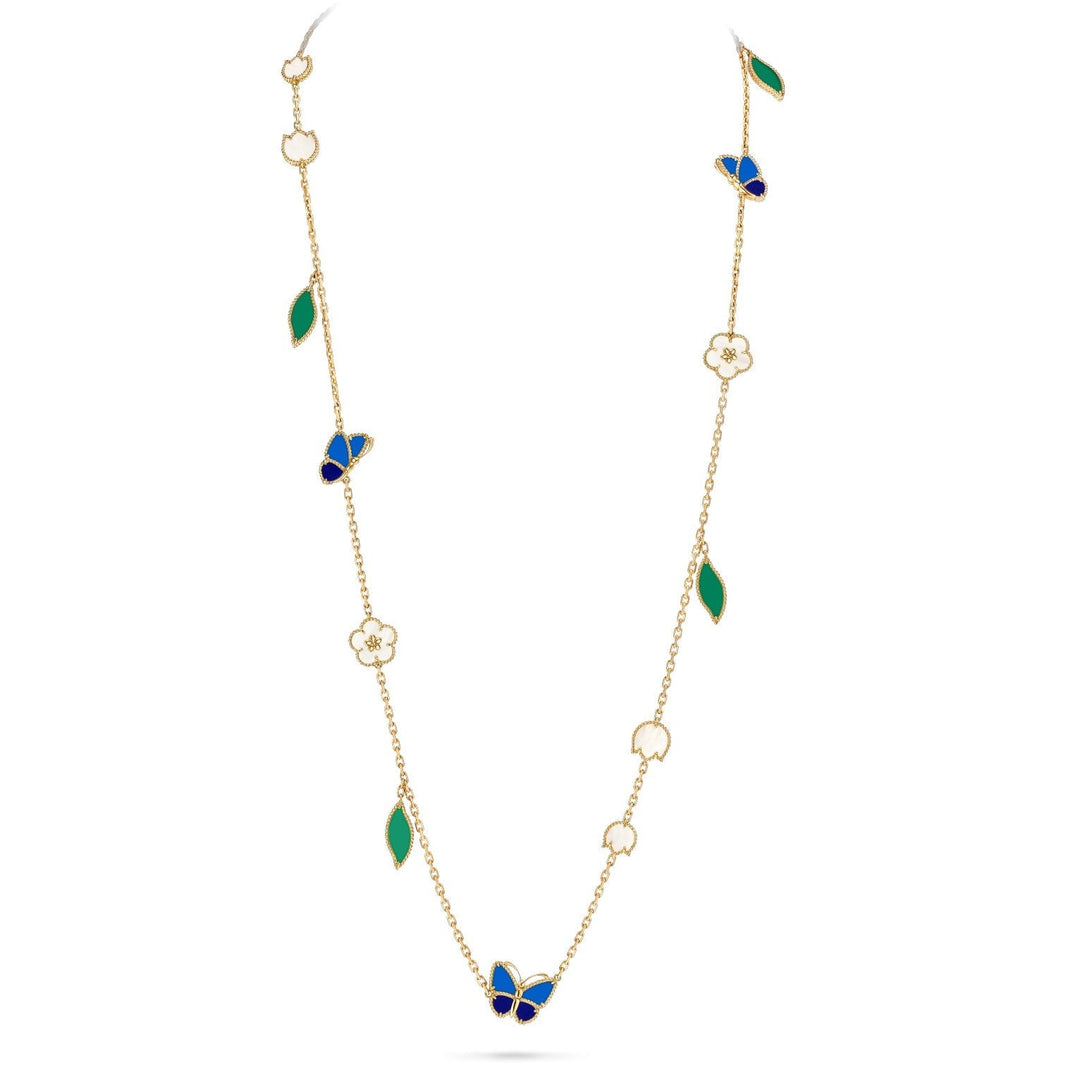 [Luna Brilliance]LUCKY SPRING BUTTERFLY 15 FLOWER NECKLACE