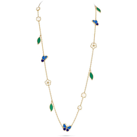 [Luna Brilliance]LUCKY SPRING BUTTERFLY 15 FLOWER NECKLACE