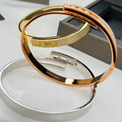 [Luna Brilliance]Move Noa Rose Gold Pavé Diamond Bangle Bracelet