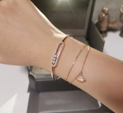 [Luna Brilliance]Move Pavé Diamond Bangle Bracelet M