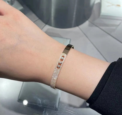 [Luna Brilliance]Move Noa Rose Gold Pavé Diamond Bangle Bracelet