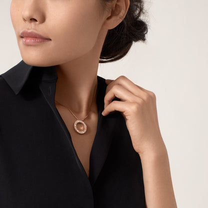 [Luna Brilliance]LOVE NECKLACE 16MM  FULL DIAMOND