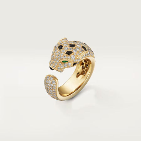 [Luna Brilliance]PANTHERE SPOTTED FULL DIAMOND MEDIUM RING