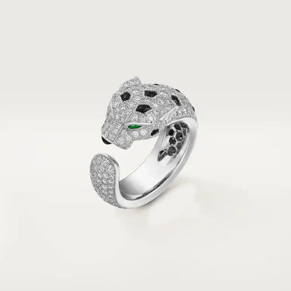 [Luna Brilliance]PANTHERE SPOTTED FULL DIAMOND MEDIUM RING