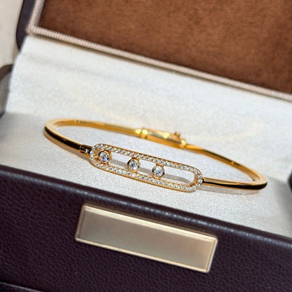 [Luna Brilliance]Move Pavé Diamond Bangle Bracelet M