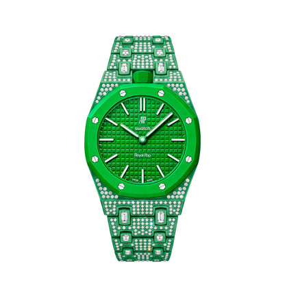 Royal Oak Pop Exclusive Bioceramic Case & Bioceramic Strap Full Diamond