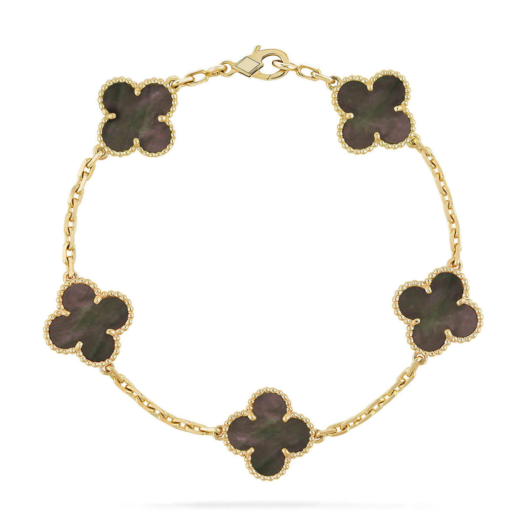 [Luna Brilliance]CLOVER 5 MOTIF GRAY MOP BRACELET COLLECTION
