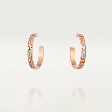[Luna Brilliance]LOVE EARRINGS 3.6MM DIAMOND PAVED