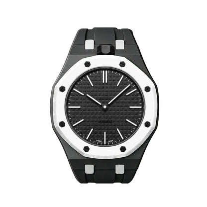 Oak Pop Exclusive Black And White Silicone Strap
