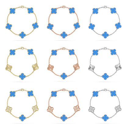 [Luna Brilliance] CLOVER 5 MOTIF BLUE AGATE BRACELET COLLECTION