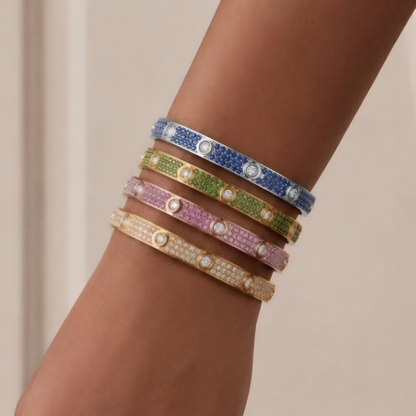 [Luna Brilliance]2026 PAVE GEMSTONE LOVE BRACELET 6.1MM 10 DIAMONDS
