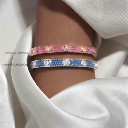[Luna Brilliance]2026 PAVE GEMSTONE LOVE BRACELET 6.1MM 10 DIAMONDS