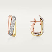 [Luna Brilliance]TRINITY HALF DIAMOND  CUSHION EARRINGS