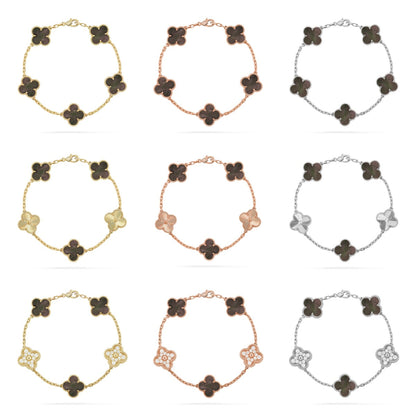 [Luna Brilliance] CLOVER 5 MOTIF GRAY MOP BRACELET COLLECTION