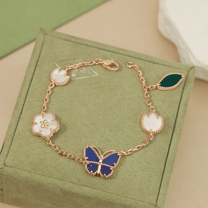 [Luna Brilliance]LUCKY SPRING BUTTERFLY 5 MOTIF BRACELET
