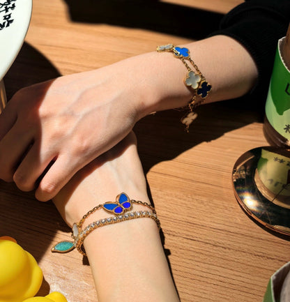 [Luna Brilliance]LUCKY SPRING BUTTERFLY 5 MOTIF BRACELET