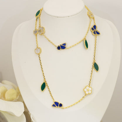 [Luna Brilliance]LUCKY SPRING BUTTERFLY 15 FLOWER NECKLACE