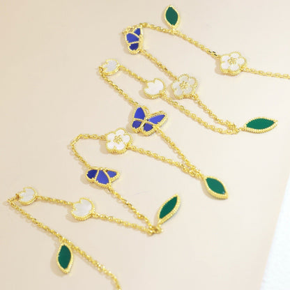 [Luna Brilliance]LUCKY SPRING BUTTERFLY 15 FLOWER NECKLACE